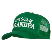 Awesome Grandpa Embroidered Solid Cotton Mesh Pro Cap