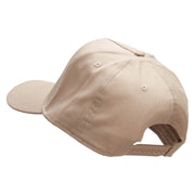 Eagle Flag Embroidered Solid Cotton Twill 5 Panel Prostyle Snap Cap - Khaki OSFM