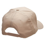 Eagle Flag Embroidered Solid Cotton Twill 5 Panel Prostyle Snap Cap - Khaki OSFM