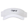 Private Jet Embroidered Brushed Sports Visor - White OSFM