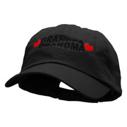 Grandma and Grandpa Embroidered Low Profile Dyed Cotton Twill Cap - Black OSFM