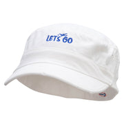 Lets go Fly Washed Cotton Fitted Army Cap - White S-M