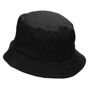 Vacation Scene Embroidered Pigment Dyed Bucket Hat - Black OSFM