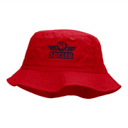 Soccer Wings Embroidered Bucket Hat