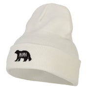 Mama Bear Embroidered Long Beanie