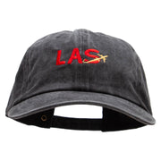 LAS Embroidered Unstructured Pigment Dyed Cotton Cap - Black OSFM