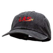 LAS Embroidered Unstructured Pigment Dyed Cotton Cap - Black OSFM