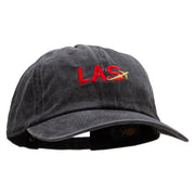 LAS Embroidered Unstructured Pigment Dyed Cotton Cap - Black OSFM