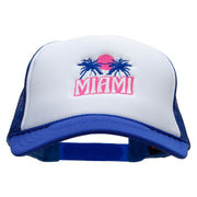 Miami Beach Embroidered Summer Foam Mesh Trucker Cap