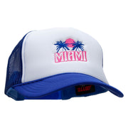 Miami Beach Embroidered Summer Foam Mesh Trucker Cap