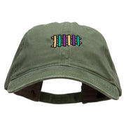 Mardi Instrument Embroidered Washed Solid Pigment Dyed Cotton Twill Brass Buckle Cap - Dk-Green OSFM