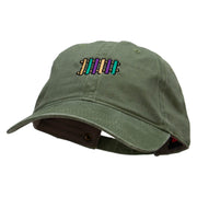 Mardi Instrument Embroidered Washed Solid Pigment Dyed Cotton Twill Brass Buckle Cap - Dk-Green OSFM