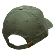 Mardi Instrument Embroidered Washed Solid Pigment Dyed Cotton Twill Brass Buckle Cap - Dk-Green OSFM