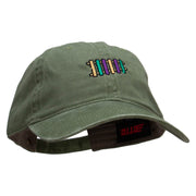 Mardi Instrument Embroidered Washed Solid Pigment Dyed Cotton Twill Brass Buckle Cap - Dk-Green OSFM