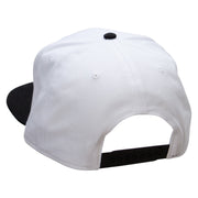 Blue Seal Embroidered Two Tone Superior Cotton Twill Flat Bill Snapback Cap - Black-White OSFM