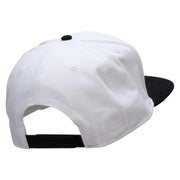 Blue Seal Embroidered Two Tone Superior Cotton Twill Flat Bill Snapback Cap - Black-White OSFM