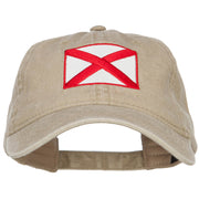 Alabama State Flag Embroidered Washed Cap