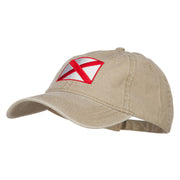 Alabama State Flag Embroidered Washed Cap