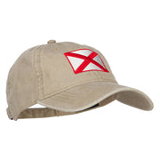 Alabama State Flag Embroidered Washed Cap