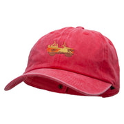 Safari Car Embroidered Pigment Dyed Wash Cap