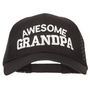 Awesome Grandpa Embroidered Solid Cotton Mesh Pro Cap