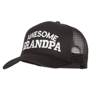 Awesome Grandpa Embroidered Solid Cotton Mesh Pro Cap