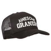 Awesome Grandpa Embroidered Solid Cotton Mesh Pro Cap