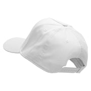 Eagle Flag Embroidered Solid Cotton Twill 5 Panel Prostyle Snap Cap - White OSFM