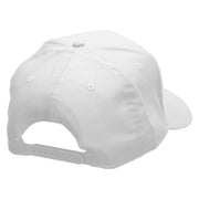 Eagle Flag Embroidered Solid Cotton Twill 5 Panel Prostyle Snap Cap - White OSFM