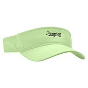 Private Jet Embroidered Brushed Sports Visor - Lime OSFM