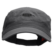 My Squad Embroidered Garment Washed Adjustable Army Cap - Charcoal-Grey OSFM