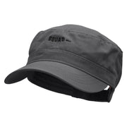 My Squad Embroidered Garment Washed Adjustable Army Cap - Charcoal-Grey OSFM