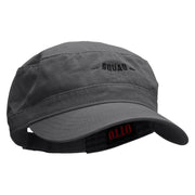 My Squad Embroidered Garment Washed Adjustable Army Cap - Charcoal-Grey OSFM