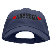 Grandma and Grandpa Embroidered Low Profile Dyed Cotton Twill Cap - Navy OSFM