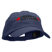 Grandma and Grandpa Embroidered Low Profile Dyed Cotton Twill Cap - Navy OSFM