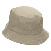 Vacation Scene Embroidered Pigment Dyed Bucket Hat - Natural OSFM