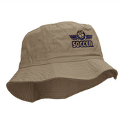 Soccer Wings Embroidered Bucket Hat