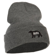 Mama Bear Embroidered Long Beanie