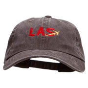 LAS Embroidered Unstructured Pigment Dyed Cotton Cap - Brown OSFM