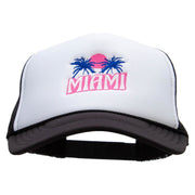 Miami Beach Embroidered Summer Foam Mesh Trucker Cap