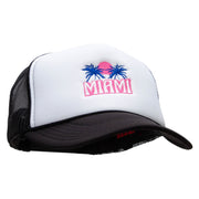 Miami Beach Embroidered Summer Foam Mesh Trucker Cap