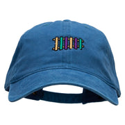 Mardi Instrument Embroidered Washed Solid Pigment Dyed Cotton Twill Brass Buckle Cap - Sky-Blue OSFM