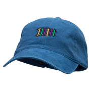 Mardi Instrument Embroidered Washed Solid Pigment Dyed Cotton Twill Brass Buckle Cap - Sky-Blue OSFM