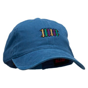 Mardi Instrument Embroidered Washed Solid Pigment Dyed Cotton Twill Brass Buckle Cap - Sky-Blue OSFM