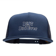 Best Dad Ever Embroidered 5 Panel Mesh Snapback Made in USA