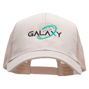 Galaxy Stars Embroidered Solid Cotton Prostyle Twill Mesh Cap - Khaki OSFM