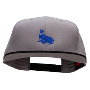 Blue Seal Embroidered Two Tone Superior Cotton Twill Flat Bill Snapback Cap - Black-Grey OSFM