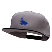 Blue Seal Embroidered Two Tone Superior Cotton Twill Flat Bill Snapback Cap - Black-Grey OSFM