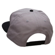 Blue Seal Embroidered Two Tone Superior Cotton Twill Flat Bill Snapback Cap - Black-Grey OSFM