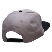 Blue Seal Embroidered Two Tone Superior Cotton Twill Flat Bill Snapback Cap - Black-Grey OSFM